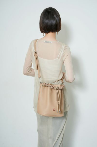 FAKELEATHER BUCKET BAG “LEK”-S-/フェイクレザーバケットバッグ “LEK