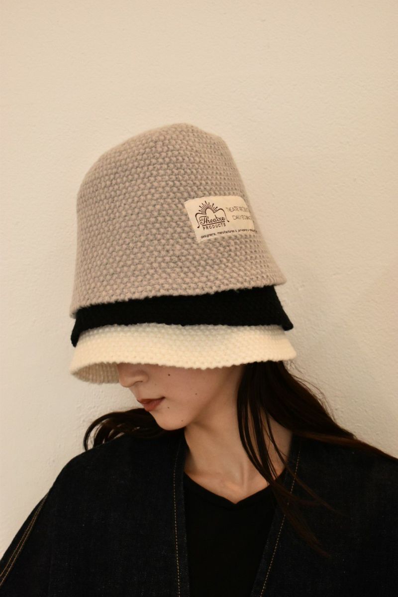 LABEL KNIT BUCKETHAT/ラベルニットバケットハット