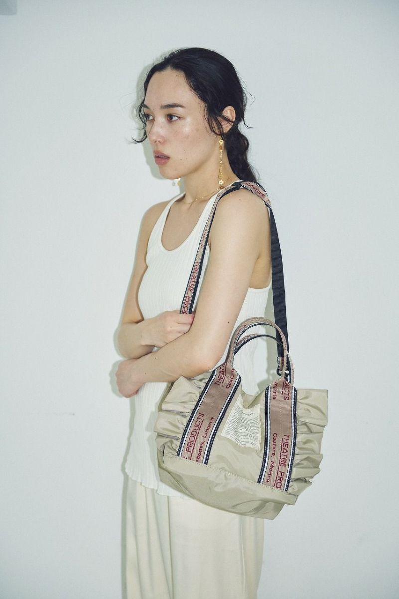 2WAY POLYESTER FRILL TOTE “THAMES”-M-/ポリエステルフリルトート 