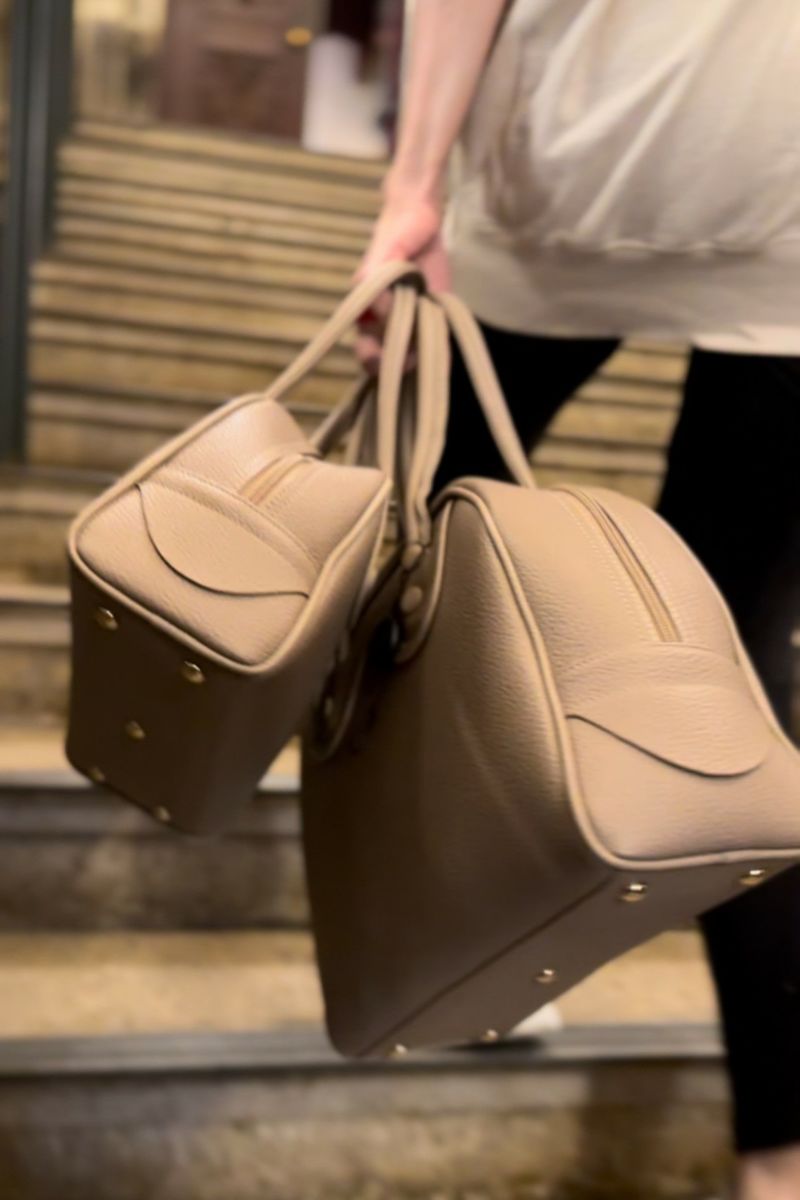 LEATHERETTE BOSTON BAG -S-/レザレットボストンバッグ -S