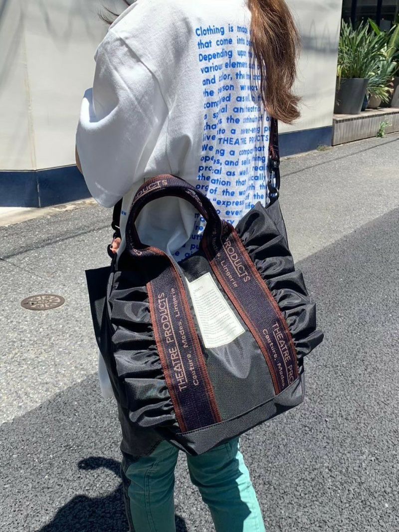 NYLON FRILL 2WAY BAG “THAMES”-L-/ナイロンフリル2wayバッグ