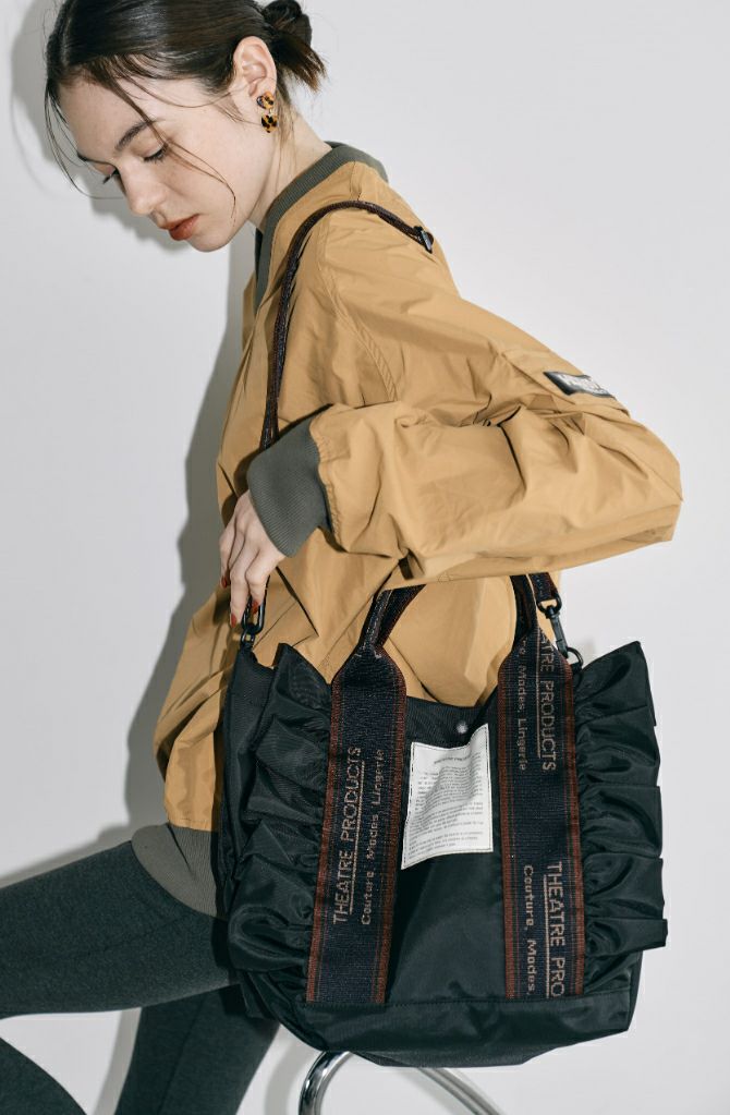 NYLON FRILL 2WAY BAG “THAMES”-L-/ナイロンフリル2wayバッグ