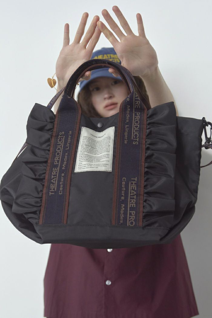 NYLON FRILL 2WAY BAG “THAMES”-L-/ナイロンフリル2wayバッグ