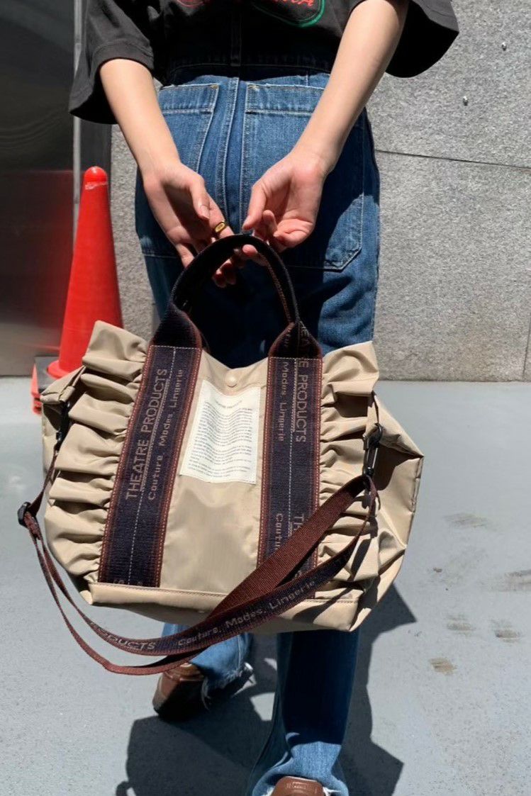 NYLON FRILL 2WAY BAG “THAMES”-L-/ナイロンフリル2wayバッグ
