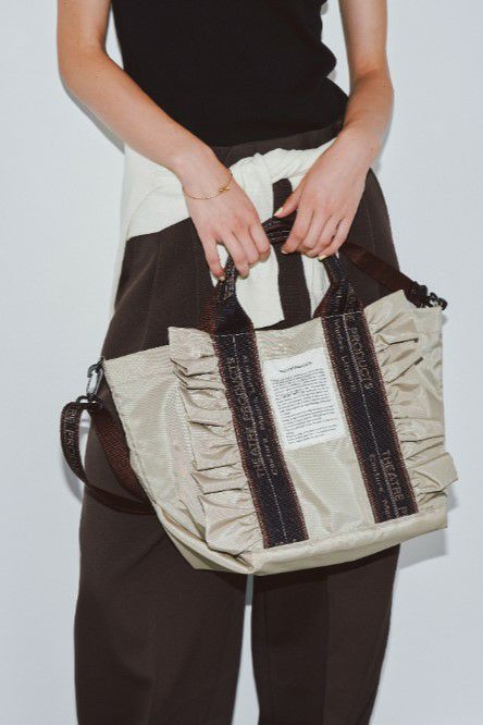 NYLON FRILL 2WAY BAG “THAMES”-L-/ナイロンフリル2wayバッグ