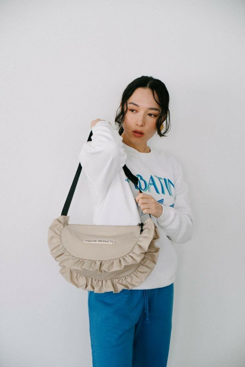 NYLON FRILL ROUND SHOULDER BAG -L-/ナイロンフリルショルダー