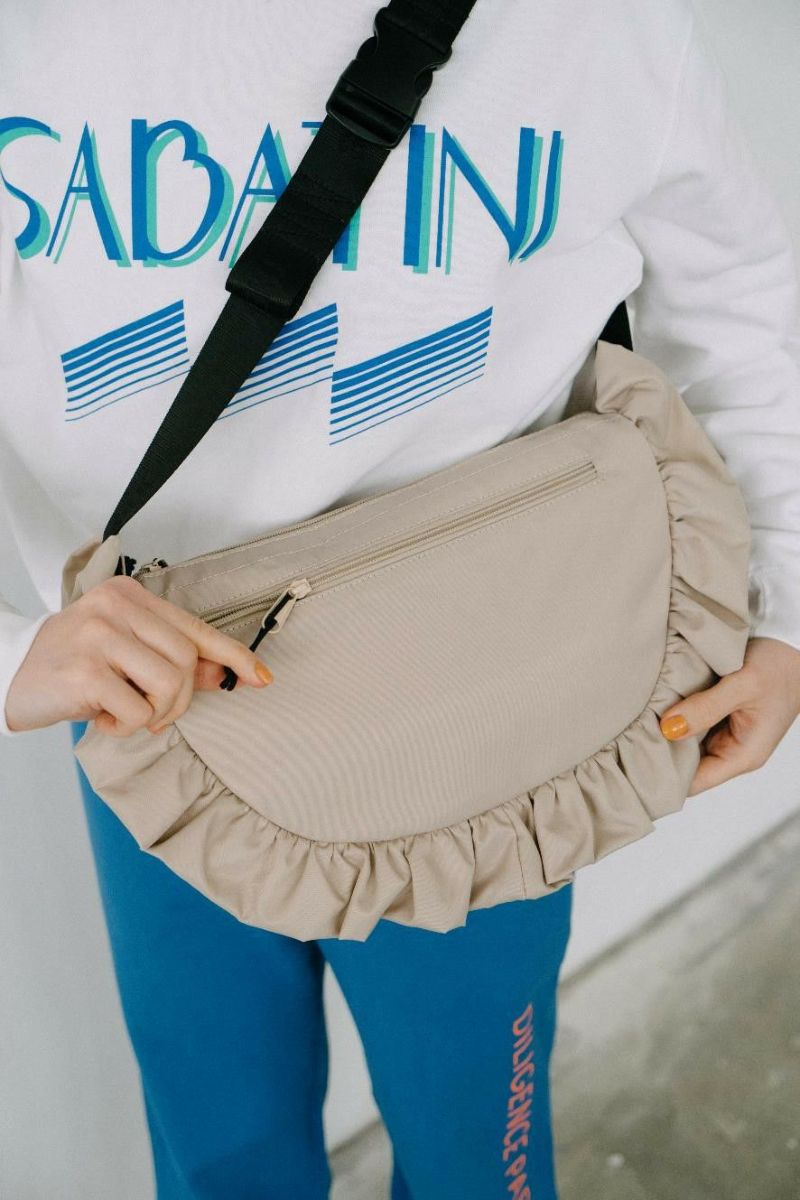 NYLON FRILL ROUND SHOULDER BAG -L-/ナイロンフリルショルダー