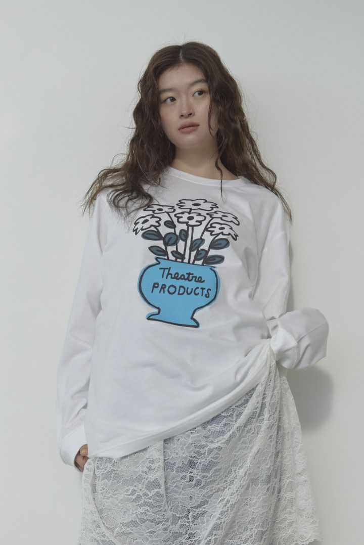 祝開店！大放出セール開催中 Wadaコラボ】PRINT PRODUCTS×Shiomi THEATRE LONG T SLEEVE トップス