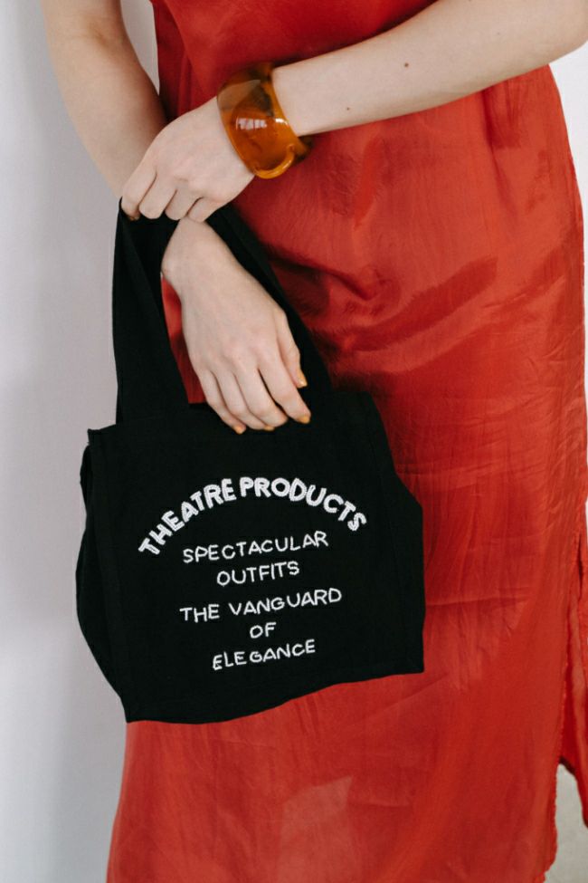 BEADS EMBROIDERY DRAWSTRING HAND BAG-M-/ビーズエンブロイ