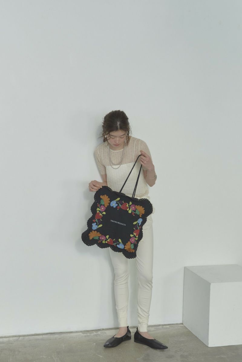 LACE EMBROIDERY TOTE BAG/レースエンブロイダリートートバッグ