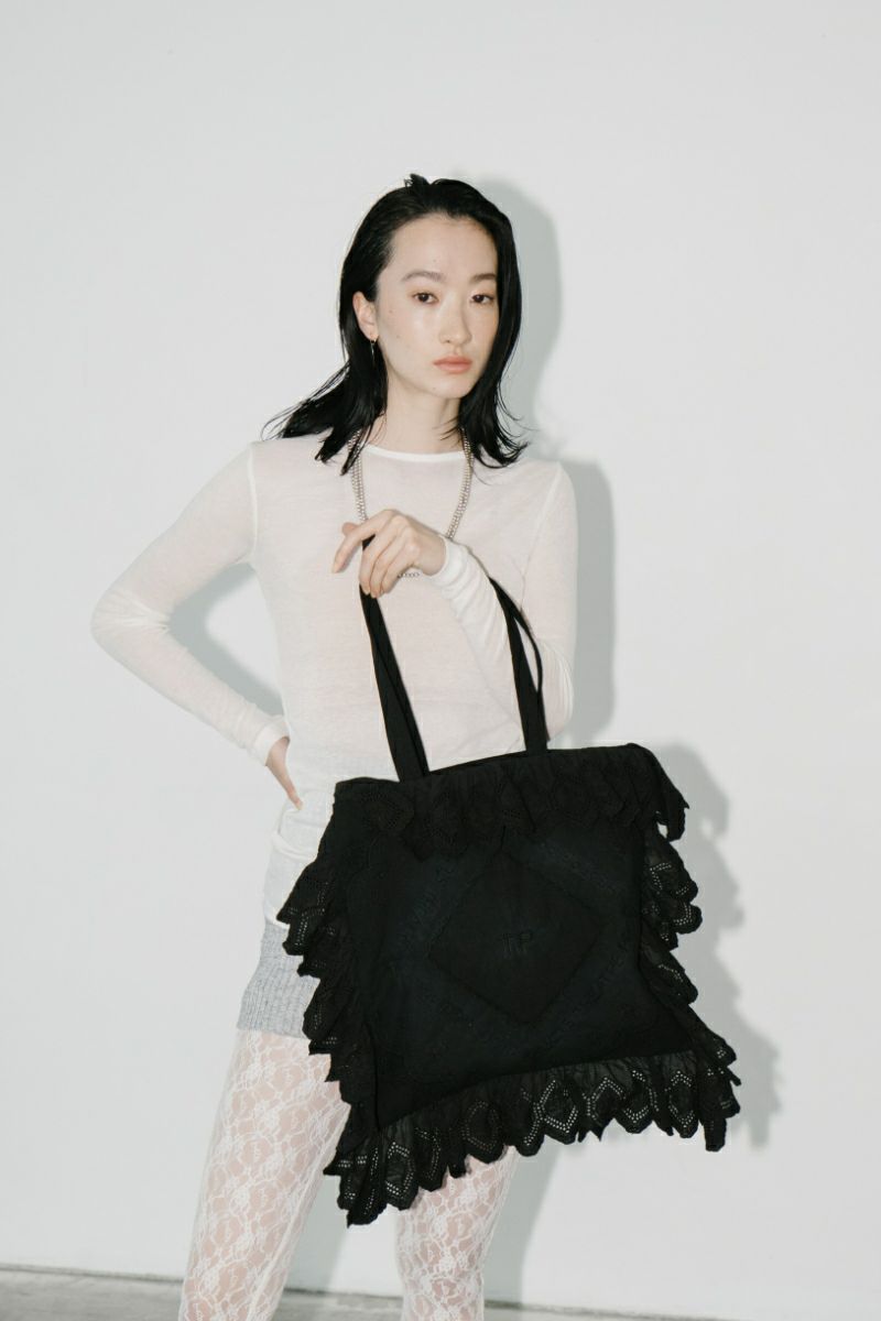 シアタープロダクツ　レースバッグ 4/21(mon)〜 PREORDER コットンレーストートバッグ black/white