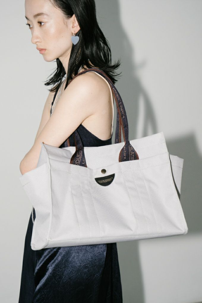 JQ TAPE SQUARE TOTE BAG/JQテープスクエアトートバッグ-L